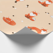 キュートな水彩キツネを使ったシームレスな模様。ビンタ ラッピングペーパー (角)
