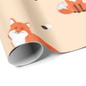 キュートな水彩キツネを使ったシームレスな模様。ビンタ ラッピングペーパー (ロールコーナー)