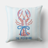 キュートな沿岸手描きロブスター クッション (裏面)