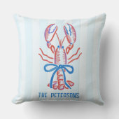 キュートな沿岸手描きロブスター クッション (正面)