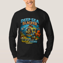 キュートな海洋冒険のユーモア、面白いナマケモノのダイビングアート Tシャツ