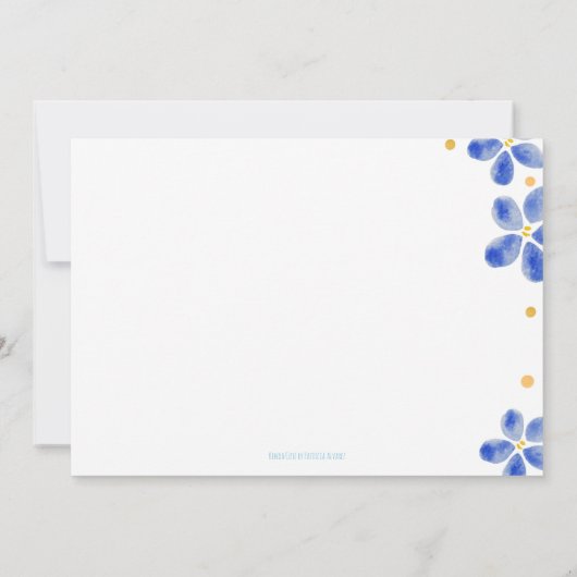 キュートな海軍と白い老婦人の杖フローラ 招待状 (裏面)