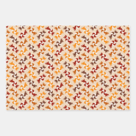 キュートな渦巻きキャンディ茶色がかった幸せな感謝祭 ラッピングペーパーシート