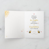 キュートな漫画のミツバチの結婚カード - Meant to Bee カード (内部)
