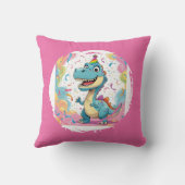 キュートな漫画の恐竜装飾用クッションとレインボーハ クッション (裏面)
