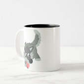 キュートな漫画ウルフマグカップ ツートーンマグカップ (正面左)