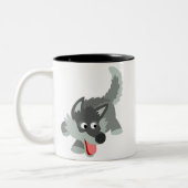 キュートな漫画ウルフマグカップ ツートーンマグカップ (左)