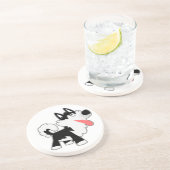 キュートな漫画シベリアのハスキーのコースター コースター (側面)