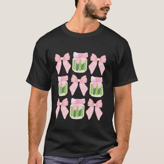キュートな漬物の瓶Gで缶詰の漬物コケット弓 Tシャツ (正面)