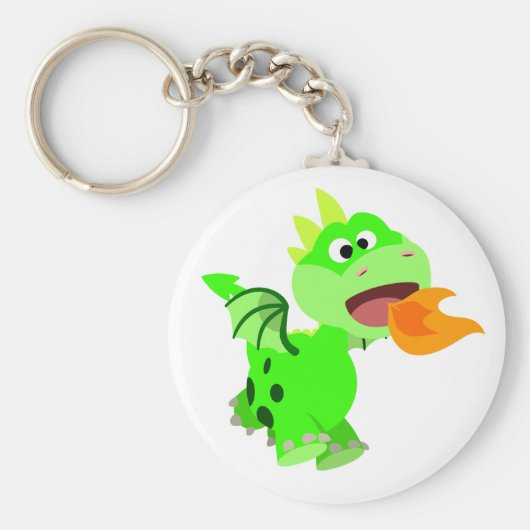キュートな火を吐く漫画ベビードラゴン キーホルダー (正面)