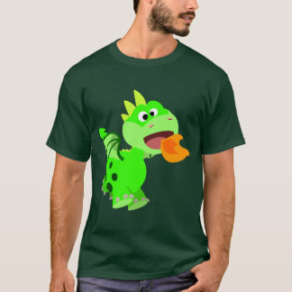 キュートな火を吐く漫画ベビードラゴン Tシャツ