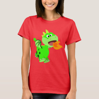 キュートな火を吐く漫画ベビードラゴン Tシャツ