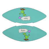 キュートな火吹き緑のおもしろいドラゴン漫画 アメリカンフットボール (パネル)