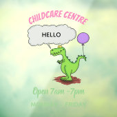 キュートな火吹き緑のおもしろいドラゴン漫画 ウィンドウサイン (シート3)