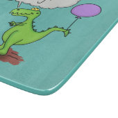 キュートな火吹き緑のおもしろいドラゴン漫画 カッティングボード (角)