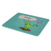 キュートな火吹き緑のおもしろいドラゴン漫画 カッティングボード (角)