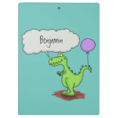 キュートな火吹き緑のおもしろいドラゴン漫画 クリップボード (裏面)