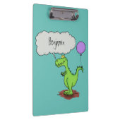 キュートな火吹き緑のおもしろいドラゴン漫画 クリップボード (右)