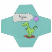 キュートな火吹き緑のおもしろいドラゴン漫画 サッカーボール (フラット)