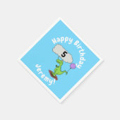 キュートな火吹き緑のおもしろいドラゴン漫画 スタンダードカクテルナプキン (角)