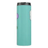 キュートな火吹き緑のおもしろいドラゴン漫画 タンブラー (裏面)