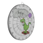 キュートな火吹き緑のおもしろいドラゴン漫画 ダーツボード (正面左)