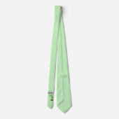 キュートな火吹き緑のおもしろいドラゴン漫画 ネクタイ (裏面)