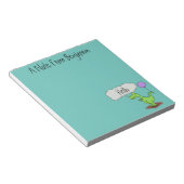 キュートな火吹き緑のおもしろいドラゴン漫画 ノートパッド (アングル)