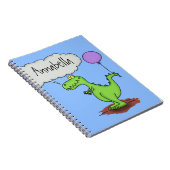キュートな火吹き緑のおもしろいドラゴン漫画 ノートブック (右側)