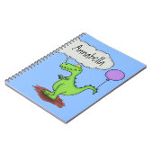 キュートな火吹き緑のおもしろいドラゴン漫画 ノートブック (左側)