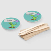 キュートな火吹き緑のおもしろいドラゴン漫画 ハンドファン (組立なし)