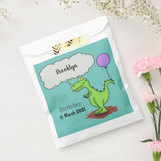 キュートな火吹き緑のおもしろいドラゴン漫画 フェイバーバッグ (封をした状態)