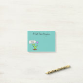 キュートな火吹き緑のおもしろいドラゴン漫画 ポストイット (デスク上)