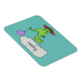 キュートな火吹き緑のおもしろいドラゴン漫画 マグネット (右側)