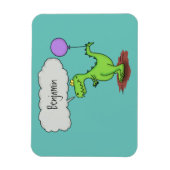 キュートな火吹き緑のおもしろいドラゴン漫画 マグネット (縦)