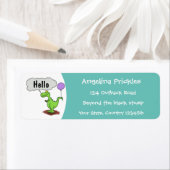 キュートな火吹き緑のおもしろいドラゴン漫画 ラベル (インサイチュ)