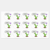 キュートな火吹き緑のおもしろいドラゴン漫画 ラベル (シート)