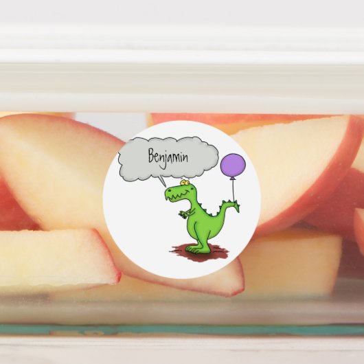 キュートな火吹き緑のおもしろいドラゴン漫画 ラベル (貼付)