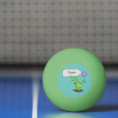 キュートな火吹き緑のおもしろいドラゴン漫画 卓球ボール (ネット)