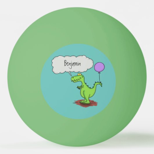 キュートな火吹き緑のおもしろいドラゴン漫画 卓球ボール (正面)