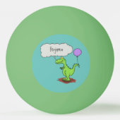 キュートな火吹き緑のおもしろいドラゴン漫画 卓球ボール (裏面)