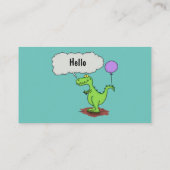 キュートな火吹き緑のおもしろいドラゴン漫画 名刺 (裏面)