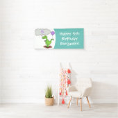 キュートな火吹き緑のおもしろいドラゴン漫画 横断幕 (インサイチュ)