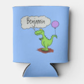 キュートな火吹き緑のおもしろいドラゴン漫画 缶クーラー (正面)