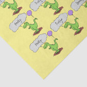 キュートな火吹き緑のおもしろいドラゴン漫画 薄葉紙 (詳細)