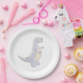 キュートな灰色の恐竜のおもちゃ水彩色 ペーパープレート (パーティー)