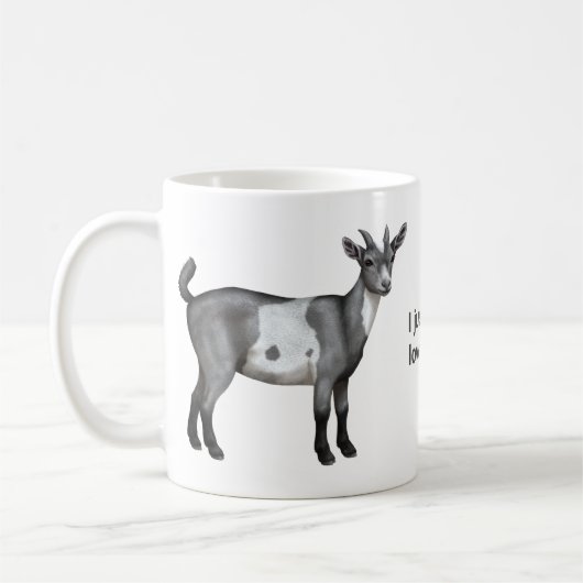 キュートな灰色の斑点ヤギ コーヒーマグカップ (左)