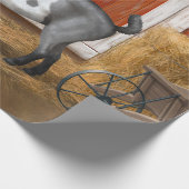 キュートな灰色の斑点ヤギ ラッピングペーパー (角)