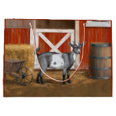 キュートな灰色の斑点ヤギ ラージペーパーバッグ (裏面)