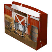 キュートな灰色の斑点ヤギ ラージペーパーバッグ (裏面アングル)